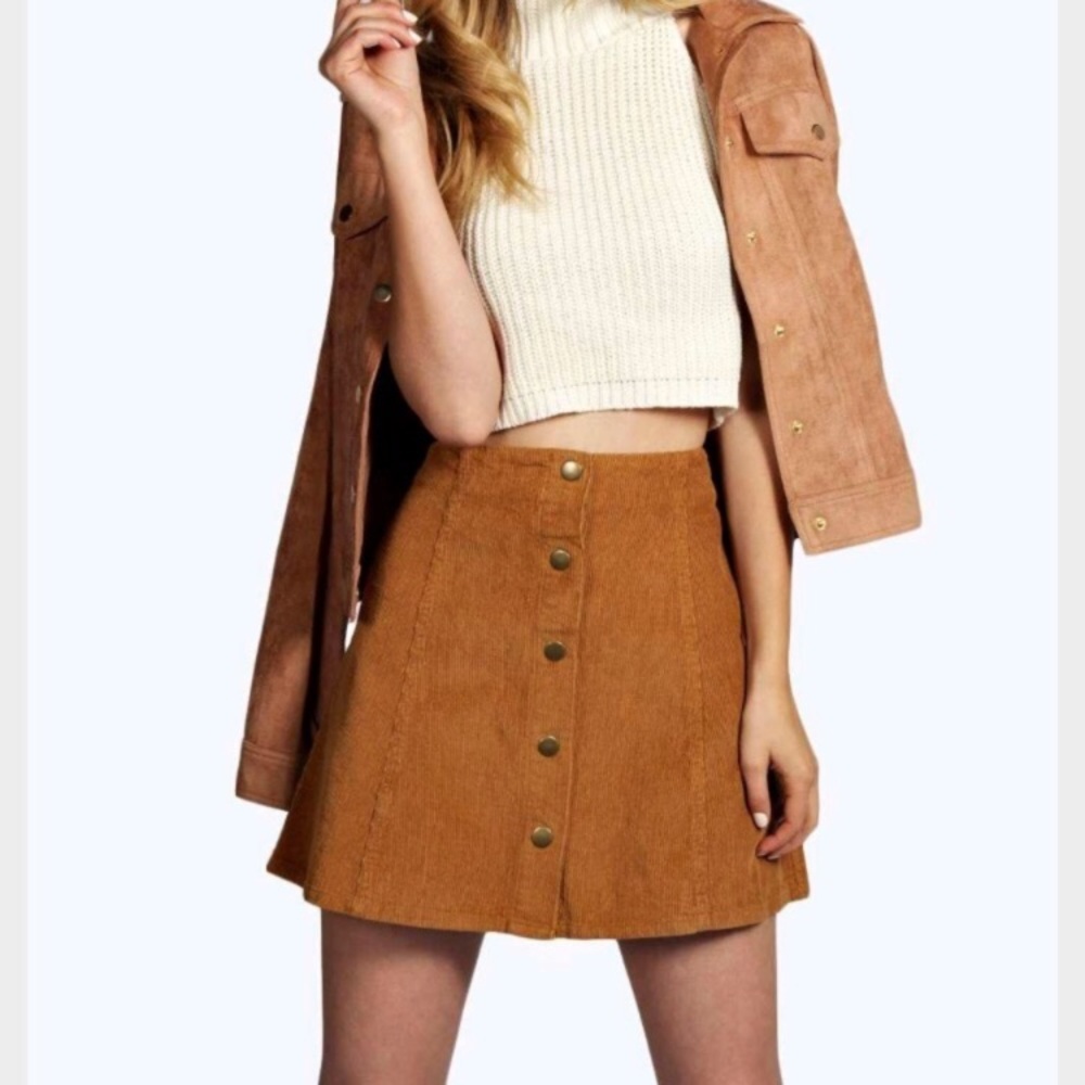 A line button down mini skirt